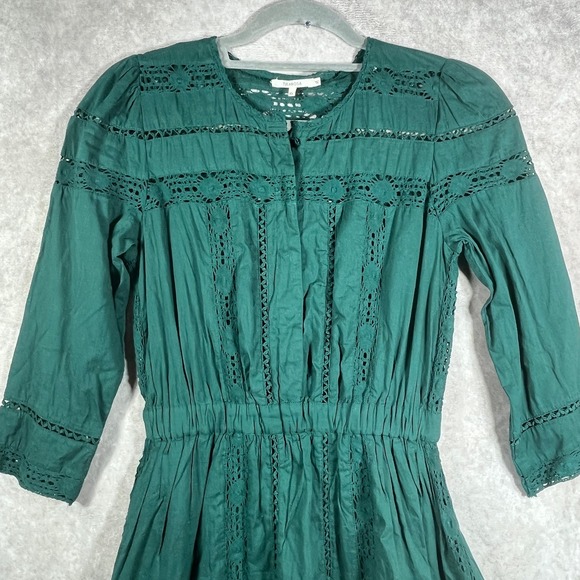 Tularosa X Revolve Payton Mini Dress Womens Size XS Hunter Green Lace Trim - Picture 3 of 10